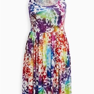 Torrid Mini Super Soft Skater Dress Tie-dye